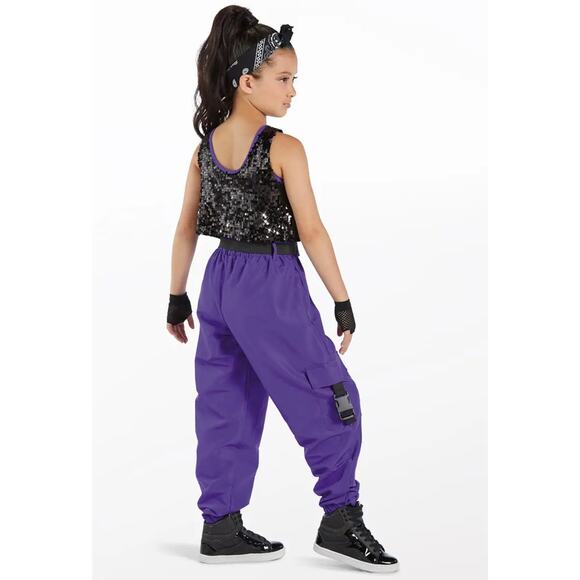 Dance Costume Large Adult Purple Weissman 13461 Hip Hop Tap Clogging Jazz 2pc - Picture 2 of 3